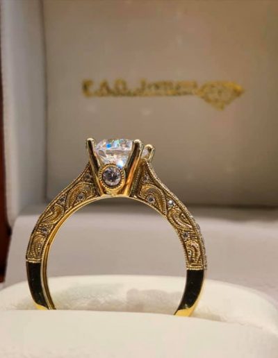 A custom designed engagement ring from F.A.O. Jewelers, in Brighton, MI, is one of the best ways to show your partner how much you love them.