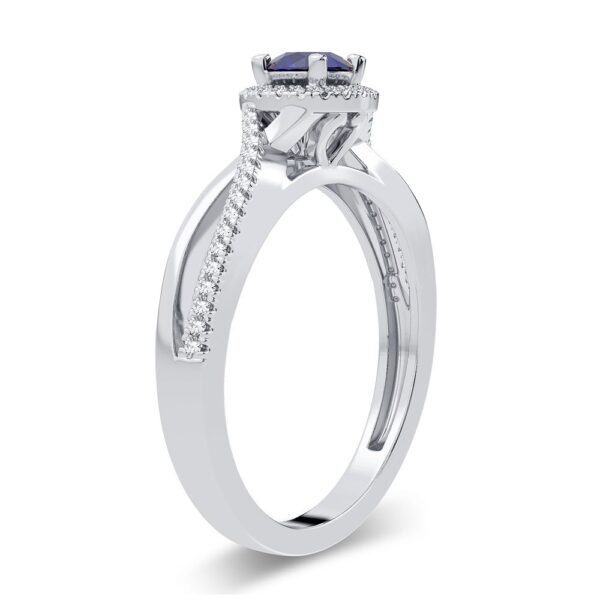 14K 0.10CT Diamond Sapphire Ring - Image 2