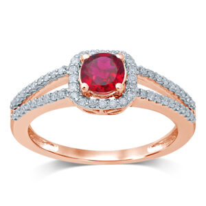 14K 0.25 CT  Diamond  RUBY   RING