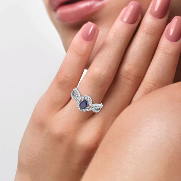 14K 0.50CT Diamond Sapphire Ring - Image 4