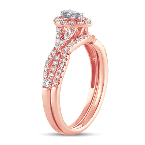 14K 0.50CT Fancy Cut Bridal Ring - Image 2