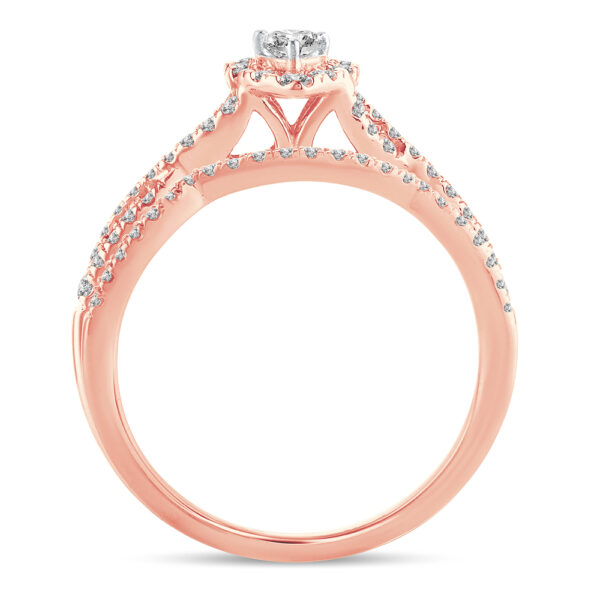 14K 0.50CT Fancy Cut Bridal Ring - Image 3