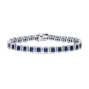 14K 2.72CT Diamond Sapphire Bracelet