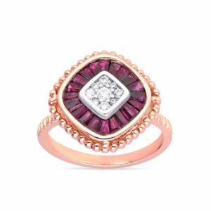 14K 0.13CT Diamond Ruby Ring