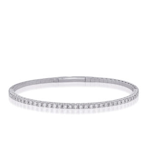 White Gold Flexable Bangle Bracelet