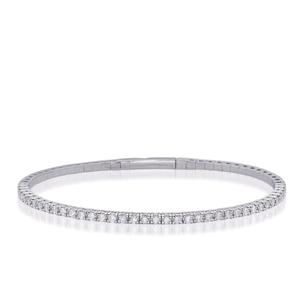 White Gold Flexable Bangle Bracelet