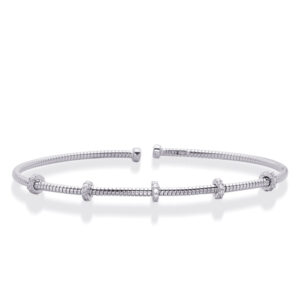 White Gold Bangle Italian Made