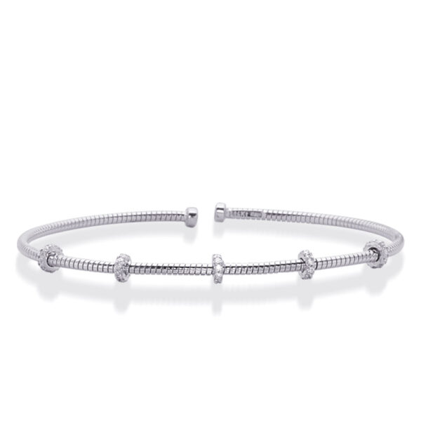 White Gold Bangle Italian Made