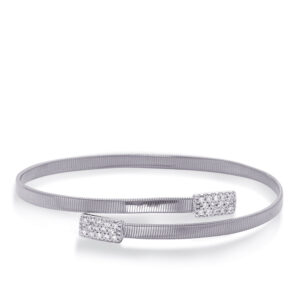 White Gold Bangle Italian Made