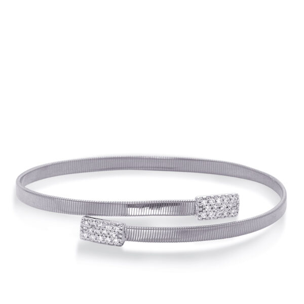 White Gold Bangle Italian Made