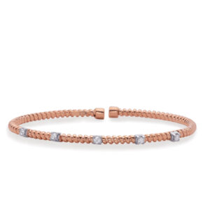 Rose White Gold Bangle Italian Made