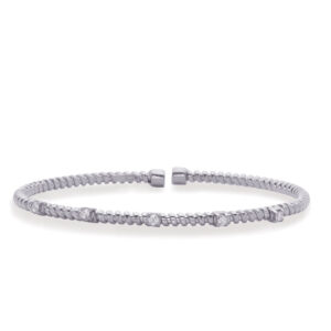 White Gold Bangle Italian Made