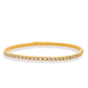Yellow Gold Flexable Bangle Bracelet
