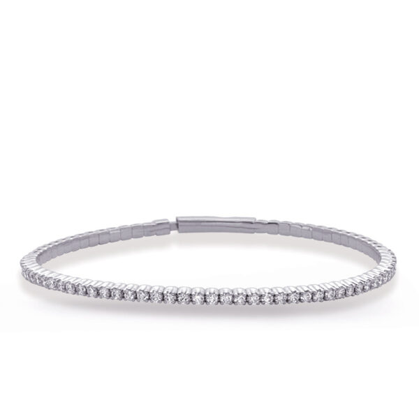 White Gold Flexable Bangle Bracelet