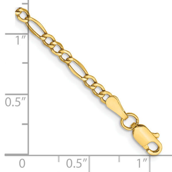 14k 2.5mm Semi-Solid Figaro Chain Anklet - Image 2