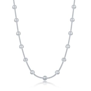 Sterling Silver Snake & Round Beads