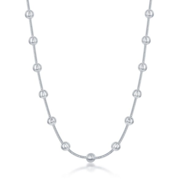 Sterling Silver Snake & Round Beads
