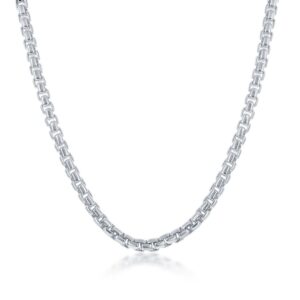 Sterling Silver 4mm Round Box Chain