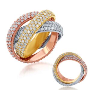 Shared Prong Tri-Color Eternity