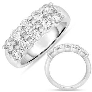 White Gold Double Row Band