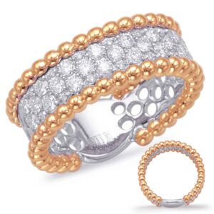 Rose & White Gold Diamond Fashion Ring