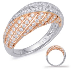 Rose & White Gold Diamond Fashion Ring