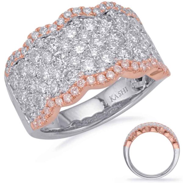 Rose & White Gold Diamond Fashion Ring