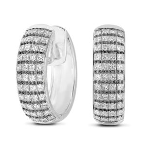 White Gold Diamond Hoop Earring