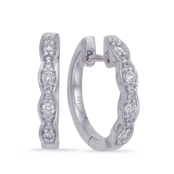 White Gold Huggie Earring