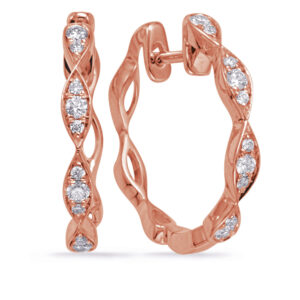 Rose Gold Diamond Hoop Earring