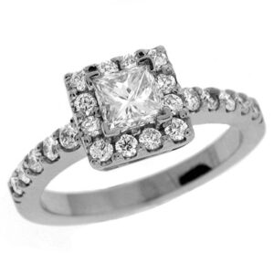 White Gold Halo Engagement Ring
