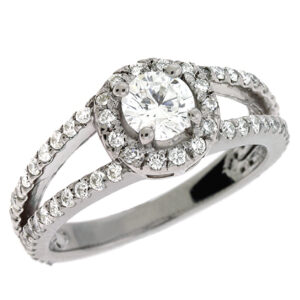 White Gold Halo Engagement Ring