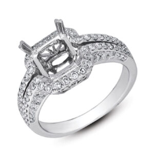 White Gold Pave Engagement Ring