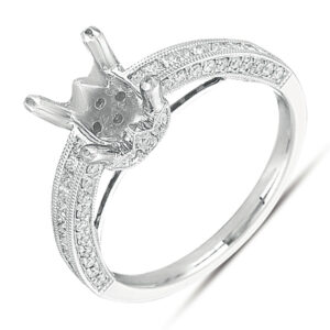 White Gold Pave Engagement Ring