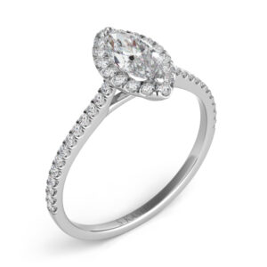 White Gold Halo Engagement Ring