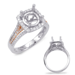 White & Rose Gold Engagement Ring