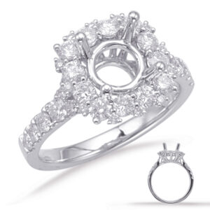 White Gold Halo Engagement Ring