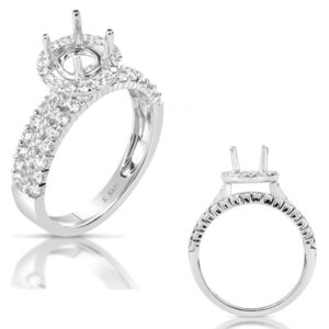 White Gold Halo Engagement Ring