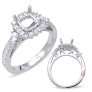 White Gold Halo Engagement Ring