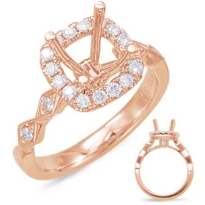 Rose Gold Halo Engagement Ring
