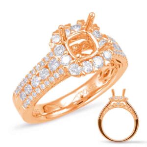 Rose Gold Halo Engagement Ring