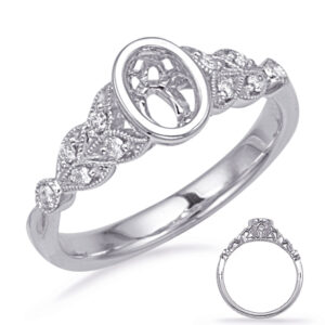 White Gold Engagement Ring Bezel Head