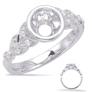 White Gold Engagement Ring Bezel Head