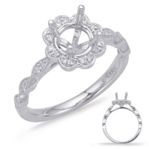 White Gold Halo Engagement Ring