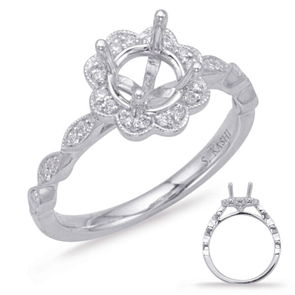 White Gold Halo Engagement Ring