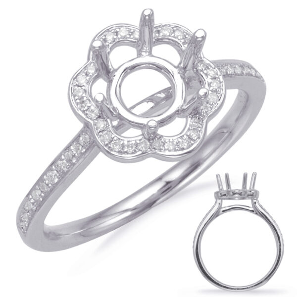 White Gold Halo Engagement Ring