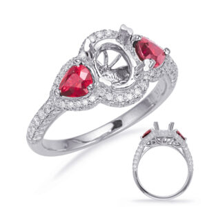 White Gold Ruby & Diamond Eng Ring