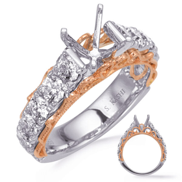 Rose & White Gold Engagement Ring