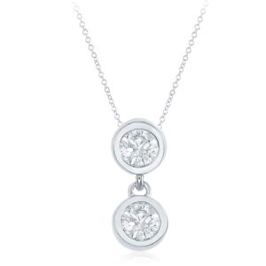 White Gold Two Stone Pendant