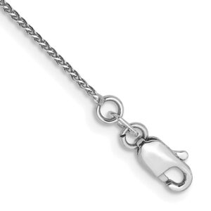 14k WG 1.05mm Spiga Diamond-cut Pendant Chain Anklet